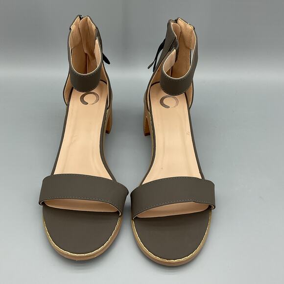NEW Journee Collection Women’s Percy Open Toe Heeled Sandals Dark Gray Size 9 - Picture 3 of 10